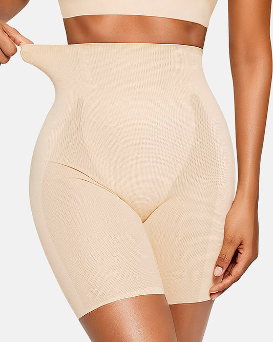 Pantalones cortos sin costuras, transpirables, de cintura alta, control de abdomen y levantamiento de glĂșteos