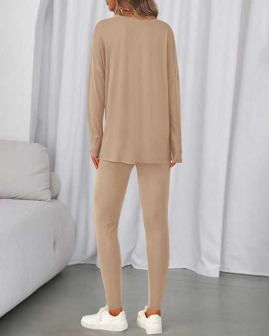 2026 Casual Lounge Set Matching Oversized Shirts Leggings