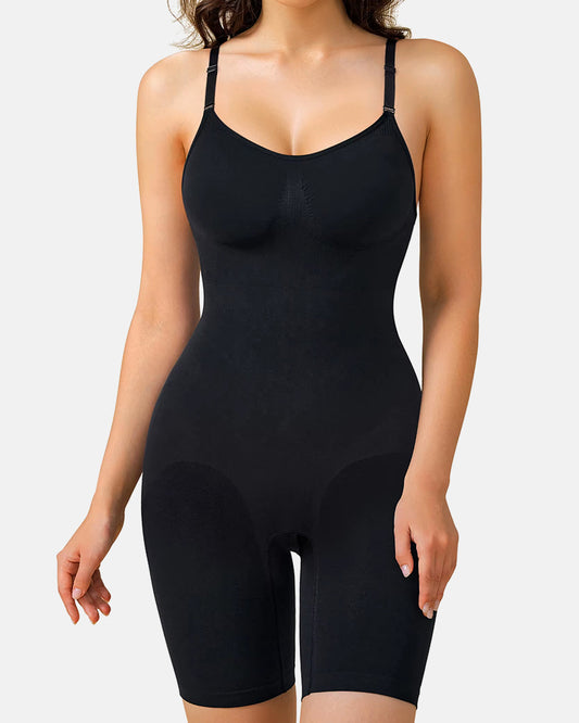 Women Tummy Control Bodysuit Mid Thigh Body Shaper