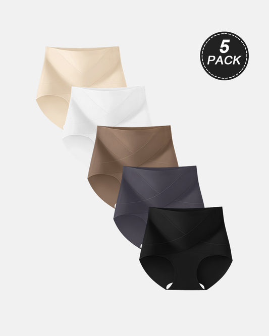 Seamless Ice-Silk High-Waist Tummy Control Panties