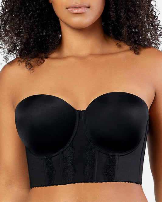 Non-Slip Full Bust and Full Figure Supportive Strapless Longline Bra