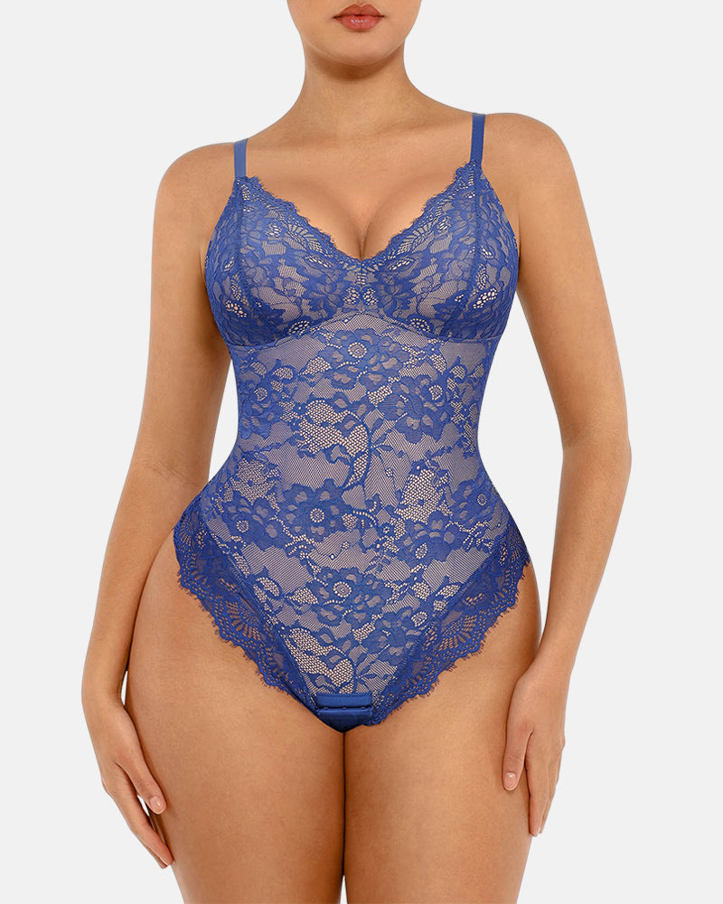 Lace Shapewear Thong Tummy Control Bodysuit