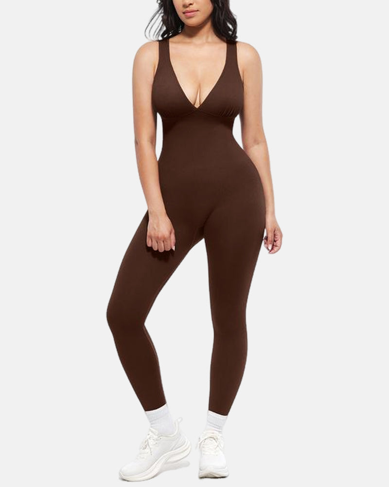 Sculpting Bodysuit Deep V-Neck Curves Support