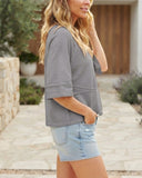Crewneck Batwing Half Sleeve Solid Color T-Shirts