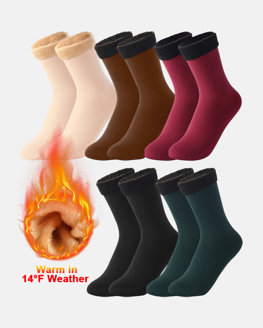 5-Pair Thermal Fleece Winter Snow Socks — Built for Freezing Temps