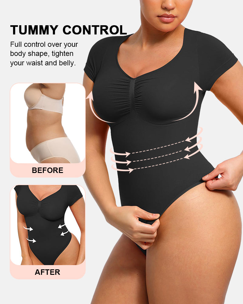 V Neck Tummy Control Seamless Shapewear