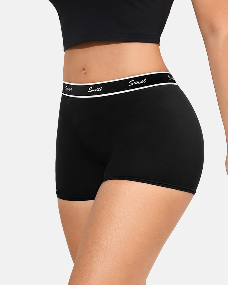 Women's Cotton High-waisted Boyshort Underwear 5-Pack