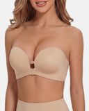 Strapless Front Closure Bra with Push Up Padded - Supportive & Seamless