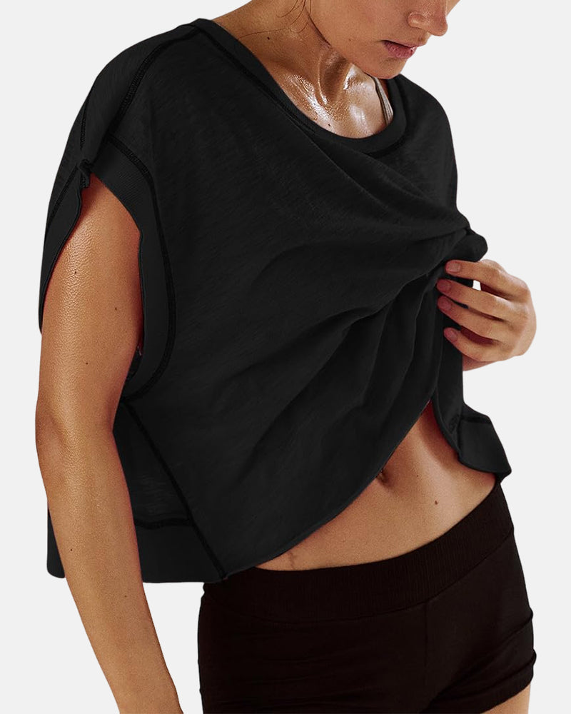 Camisetas sin mangas con tirantes finos, bordado troquelado y cuello redondo