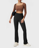 Ribbed Seamless High-Waist Flare Leggings