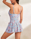 Vestido de baño control de abdomen con nudo modesto