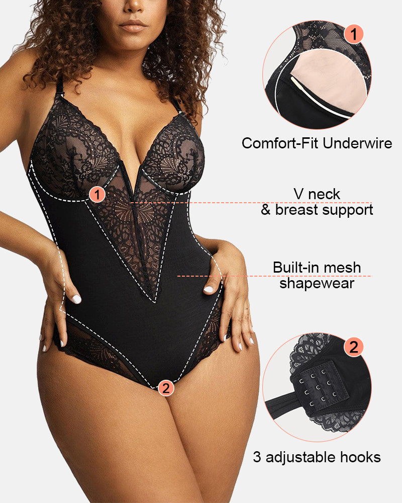 Built-In Shapewear Lace Bodysuit Or Jumpsuit Or Dress