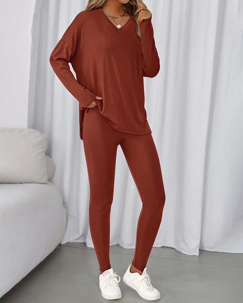 2026 Conjunto Informal de Descanso Camisas Extragrandes Leggings a Juego
