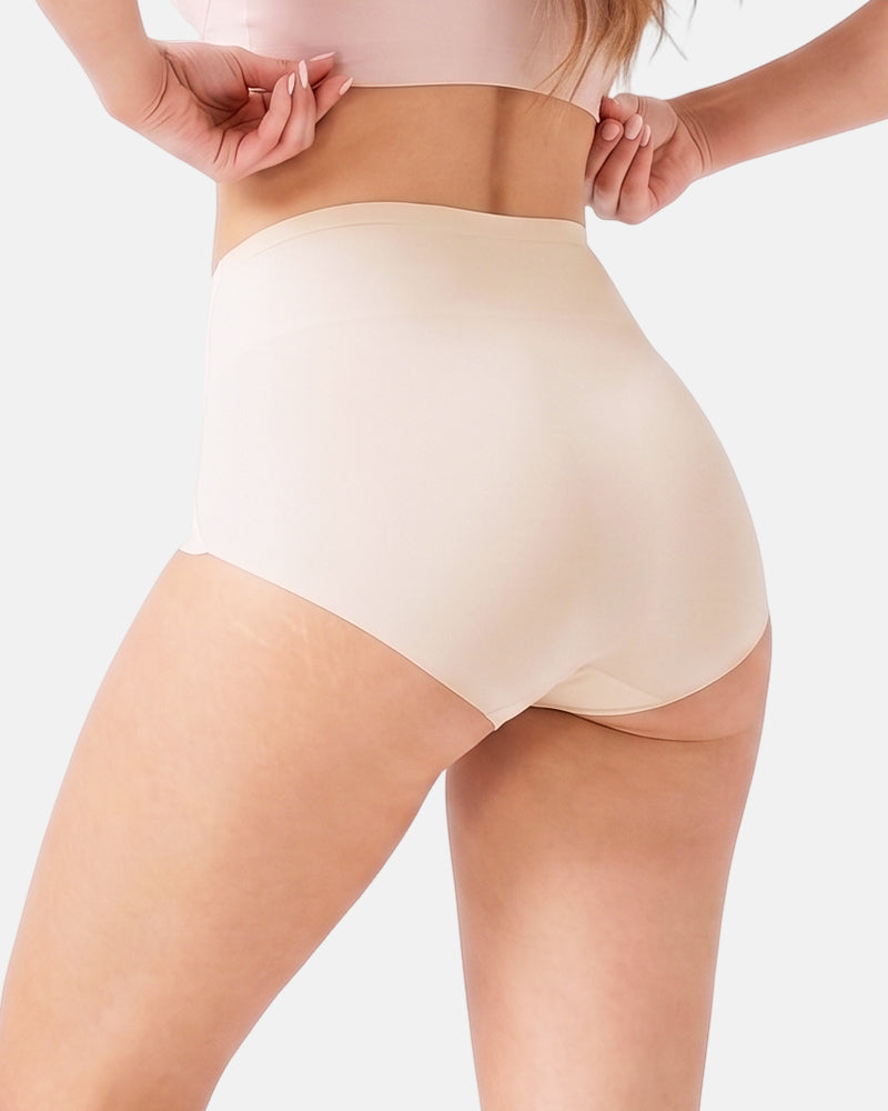 Braguitas de control de abdomen de cintura alta sin costuras de seda helada