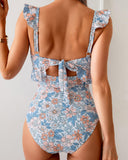 Traje de baño de una pieza con cuello en V y control de abdomen para mujer