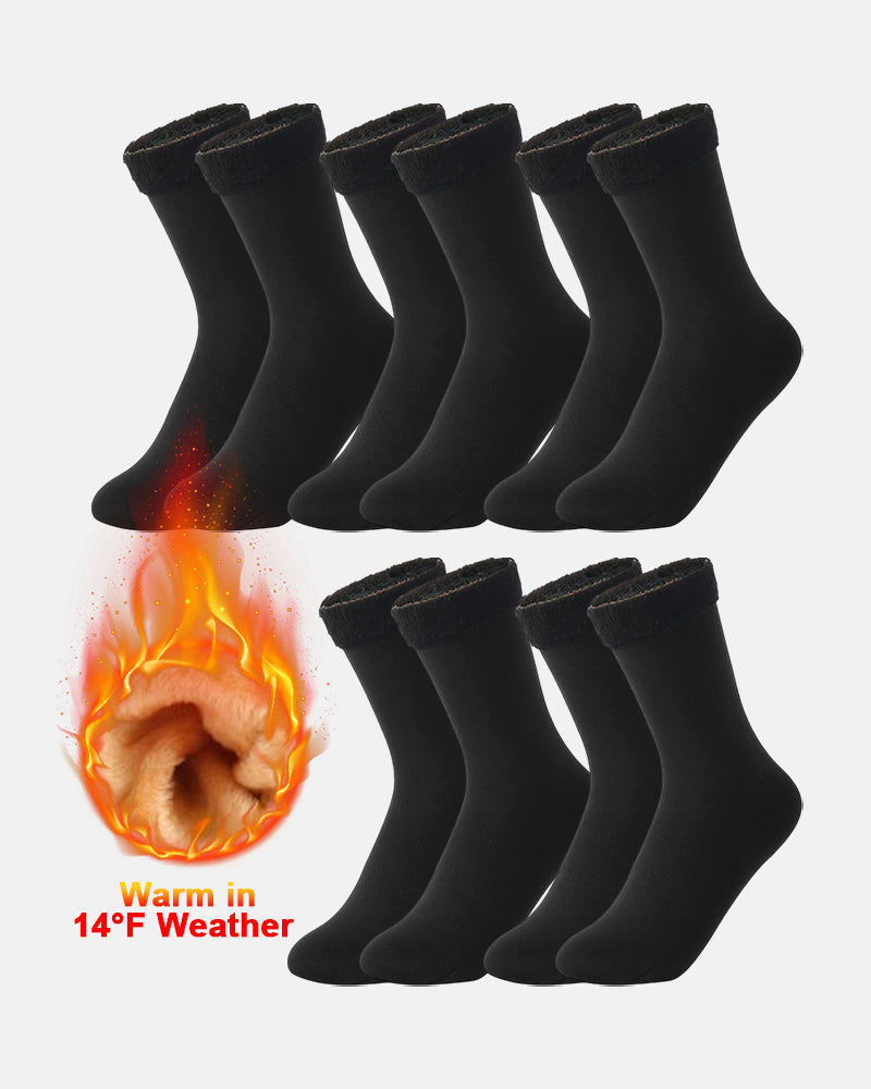 5-Pair Thermal Fleece Winter Snow Socks — Built for Freezing Temps