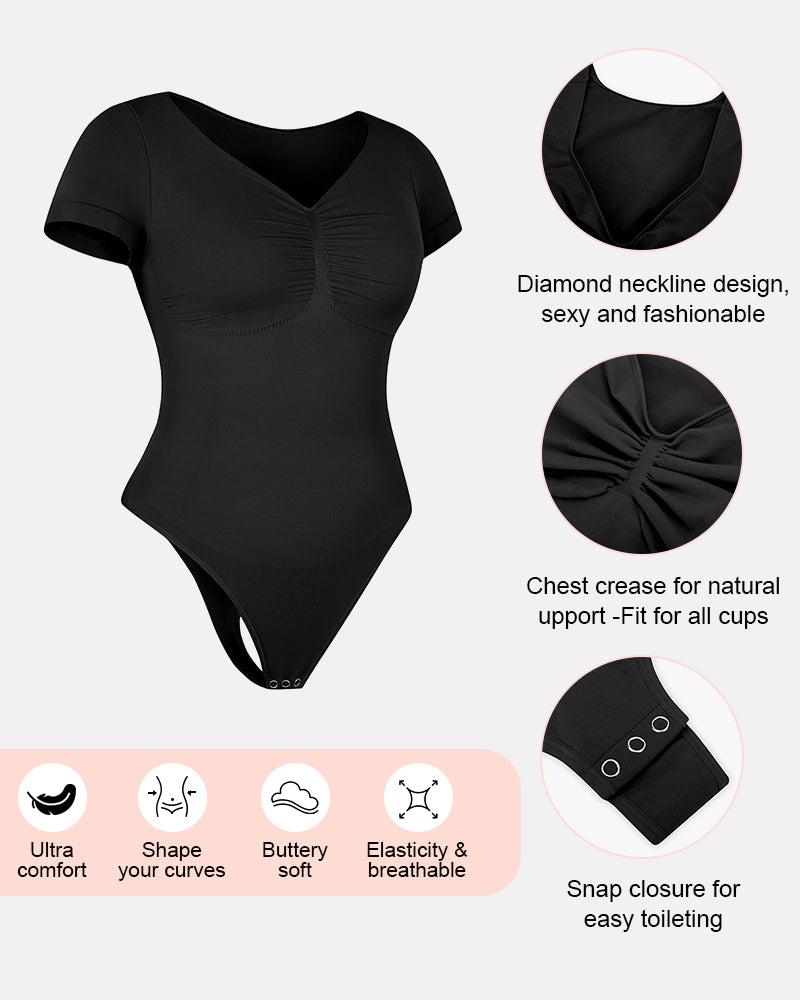 V Neck Tummy Control Seamless Shapewear