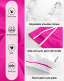 Conjunto de bikini de bloques de color con falda de baño con abertura lateral