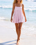Athletic Spaghetti Strap Beach Vacation Romper with Pockets