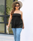 Plus Size Smocked Tube Top with Flowy Hem