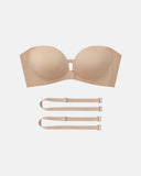 Strapless Front Closure Bra with Push Up Padded - Supportive & Seamless