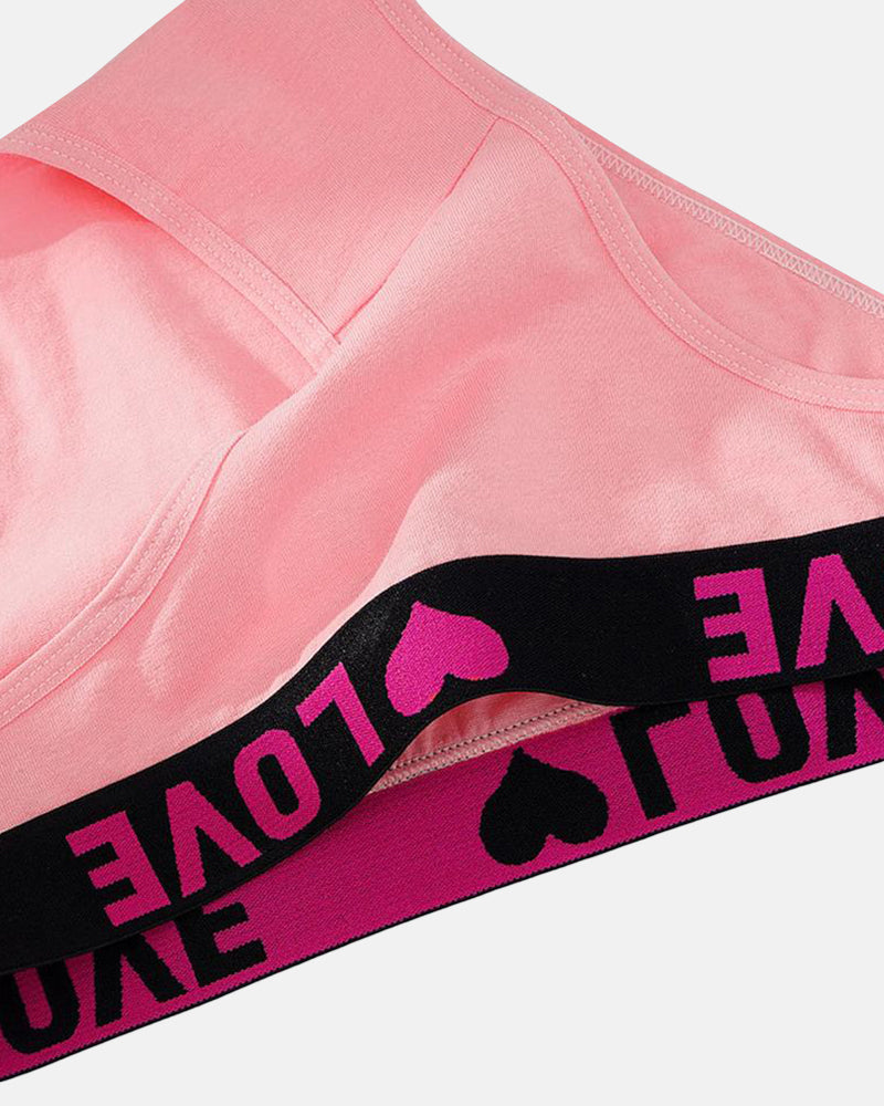 Women's Plain Letter Tape  Panties Set for Everyday Wear 6-Pack