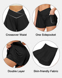 Women 2 in 1 Flowy Athletic Shorts with Pockets