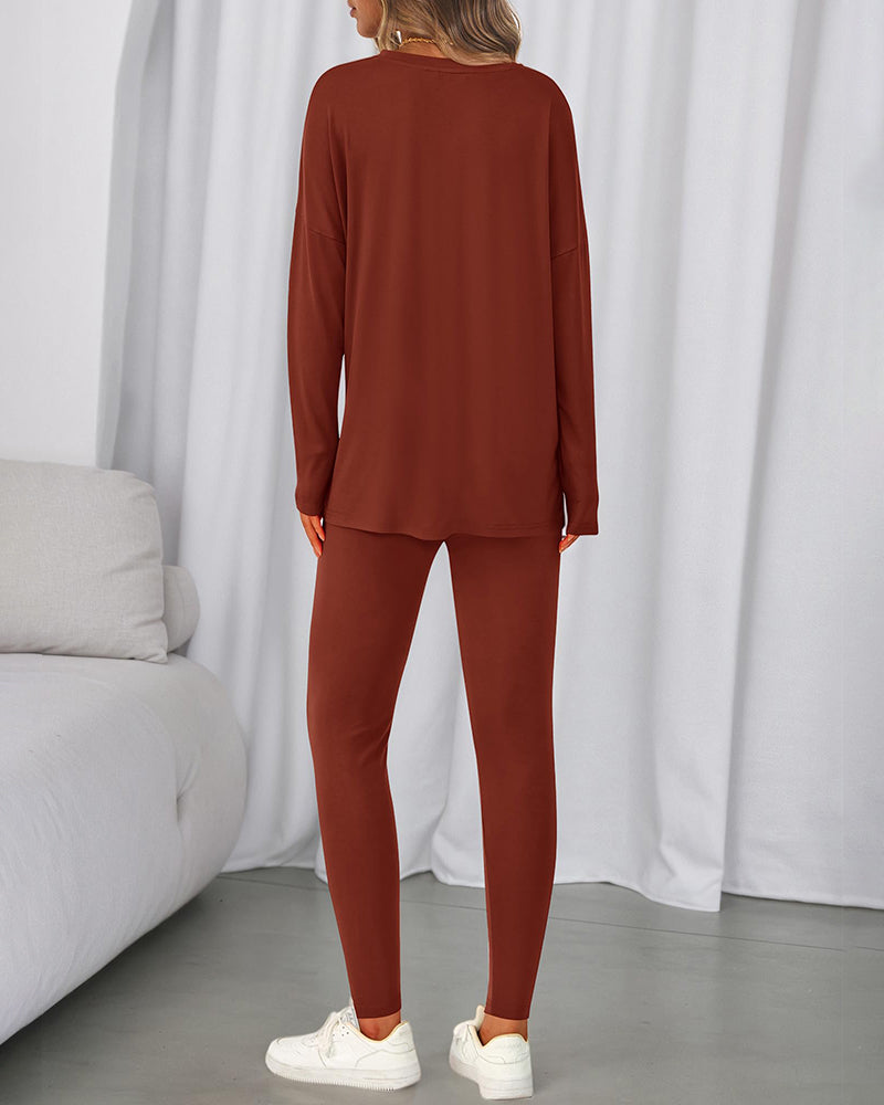 2026 Conjunto Informal de Descanso Camisas Extragrandes Leggings a Juego