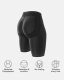 PowerUp Firm Compression Butt Lifter Shaper Shorts with Ruched Seam & Lift Bands