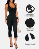 Mono ajustado casual con cuello halter sin mangas