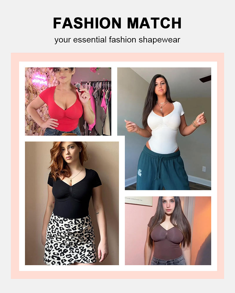 V Neck Tummy Control Seamless Shapewear