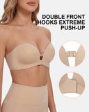 Strapless Front Closure Bra with Push Up Padded - Supportive & Seamless