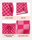 Checkered Drawstring Elastic Waist Casual Shorts with Pockets