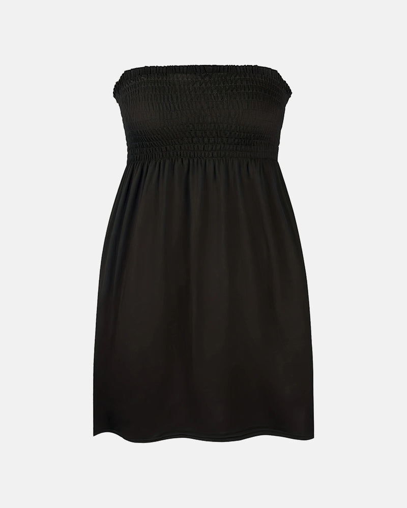 Plus Size Smocked Tube Top with Flowy Hem