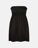 Plus Size Smocked Tube Top with Flowy Hem