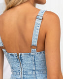 Vestidos midi vaqueros sin mangas con abertura lateral para mujer