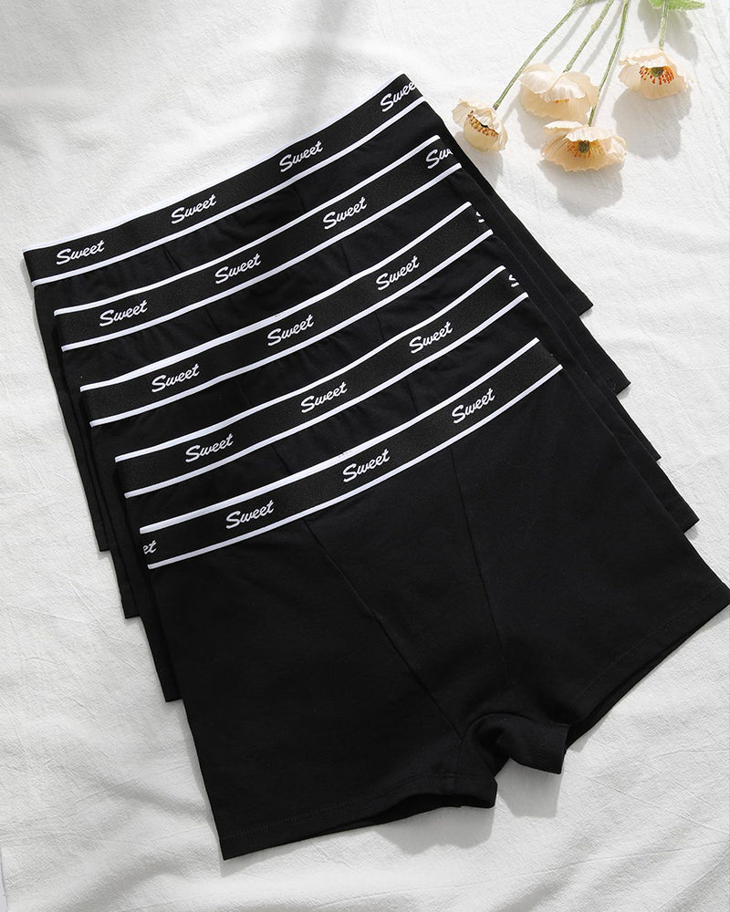 Women's Cotton High-waisted Boyshort Underwear 5-Pack
