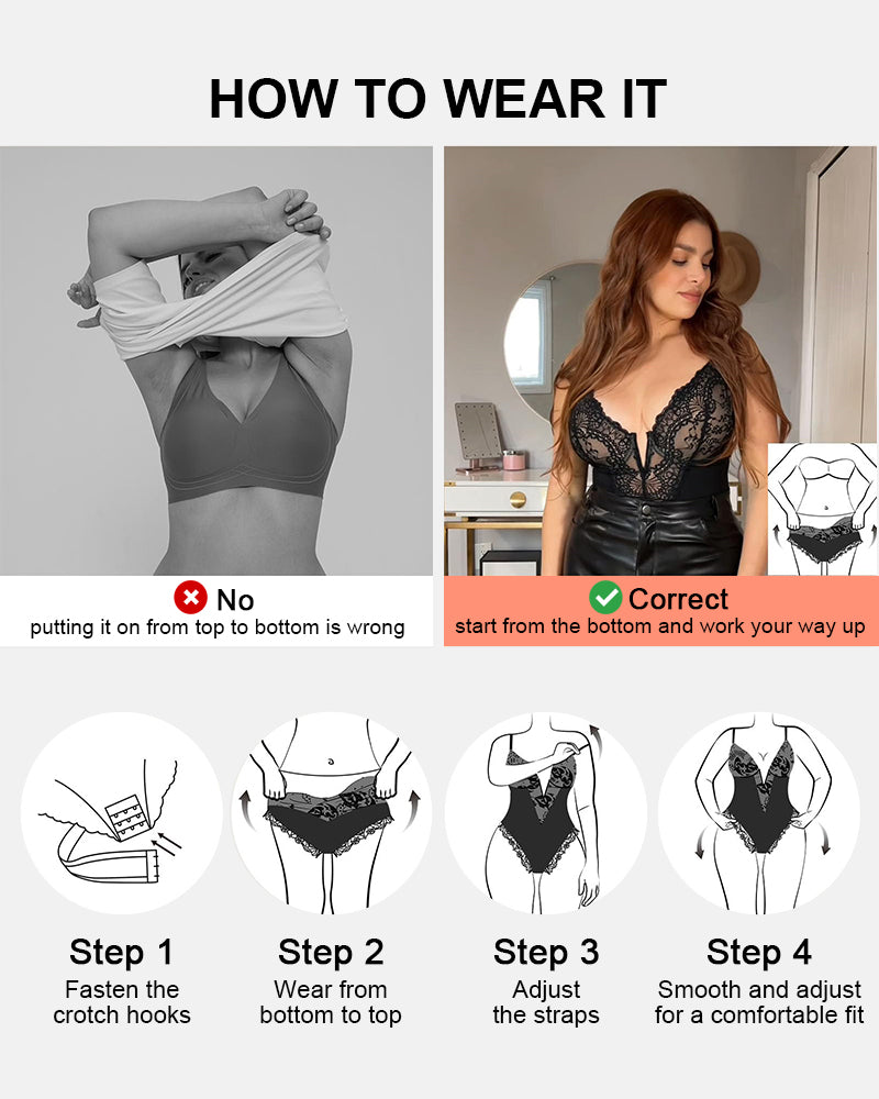 Built-In Shapewear Lace Bodysuit Or Jumpsuit Or Dress