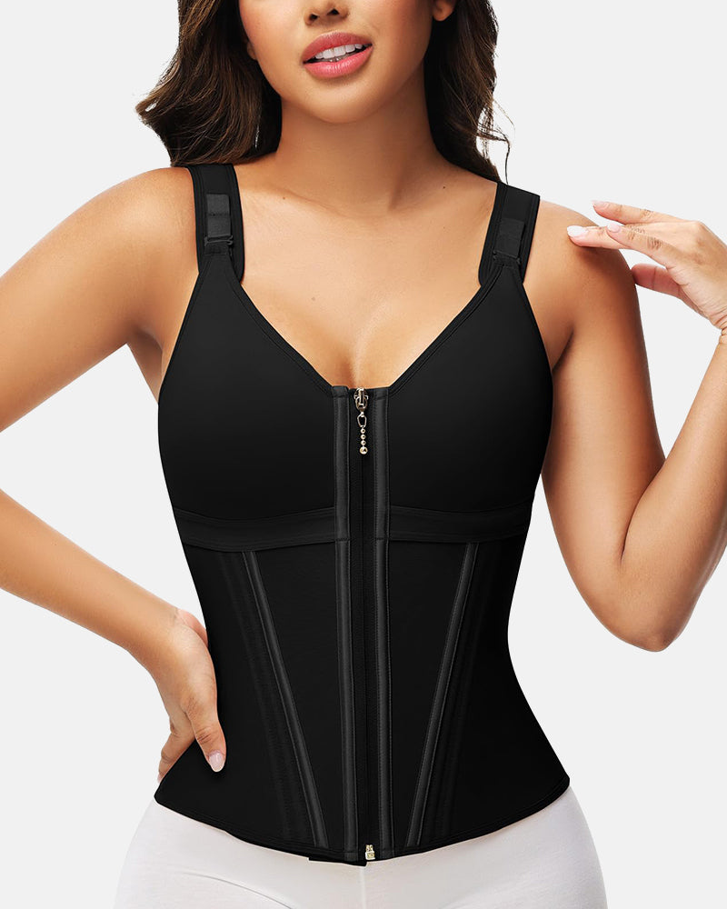 Double-Layer Tummy Control Waist Shaper Vest With Bra