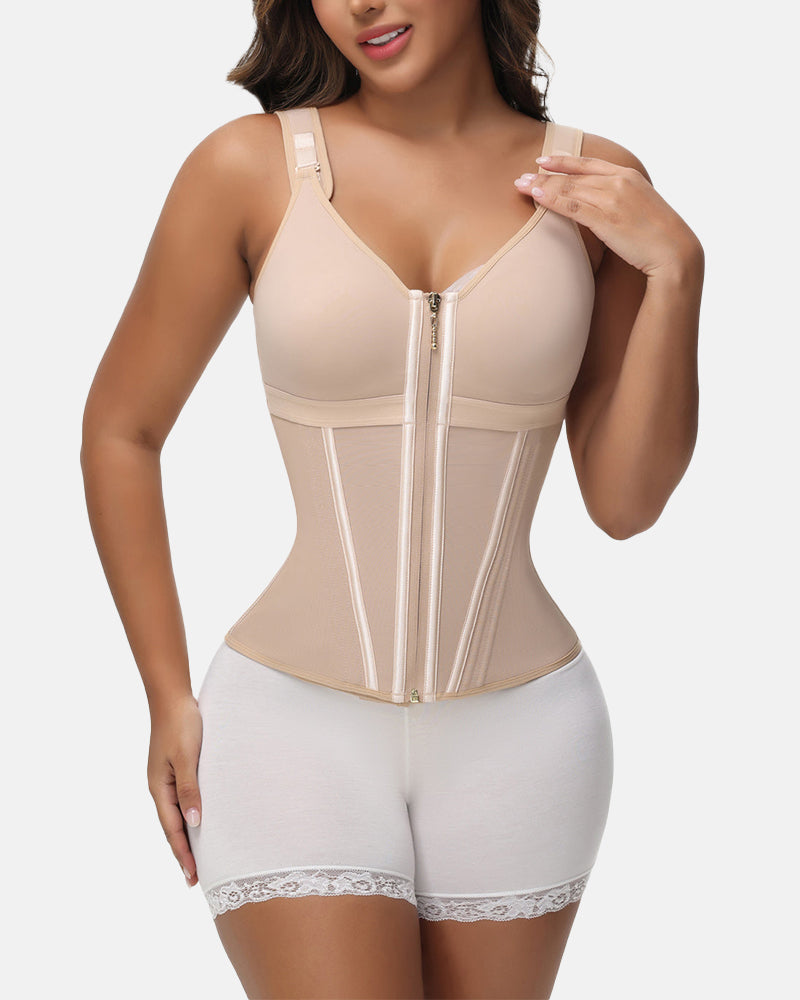 Double-Layer Tummy Control Waist Shaper Vest With Bra