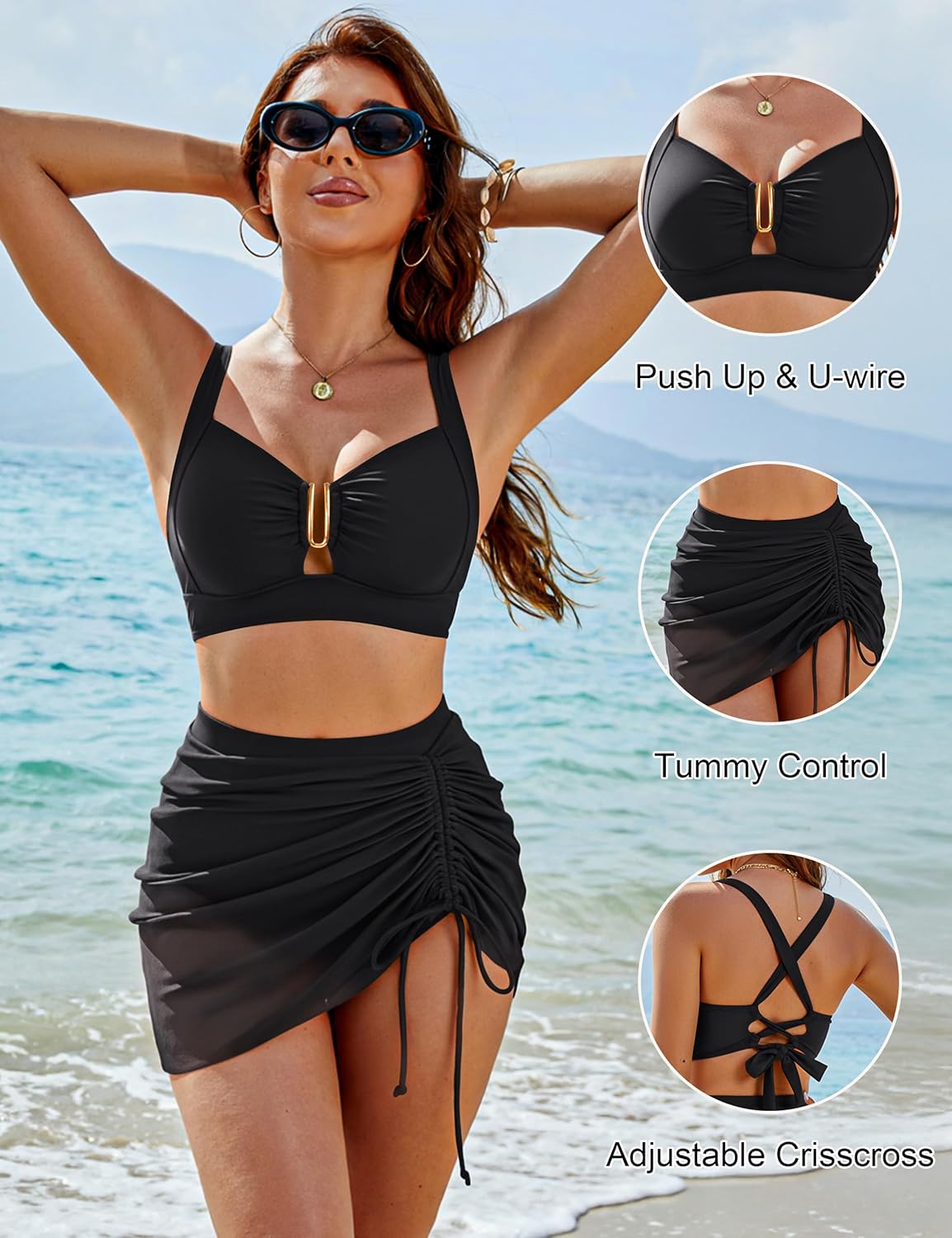Trajes de baño con control de abdomen y aro tipo U