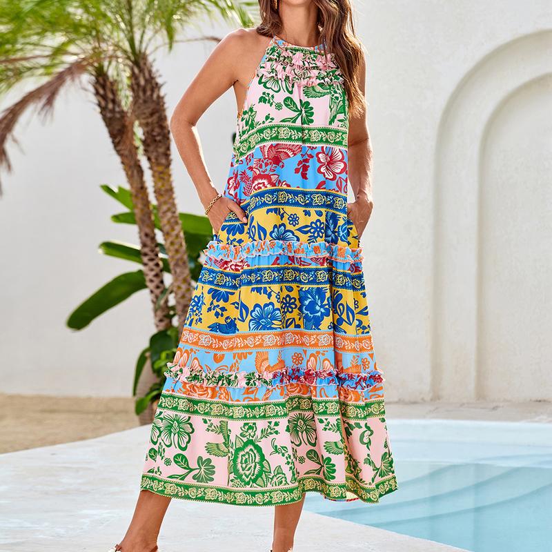 Elegantes vestidos boho largos y fluidos