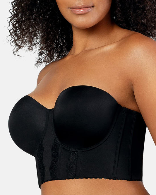 Non-Slip Full Bust and Full Figure Supportive Strapless Longline Bra