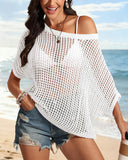 Crochet Hollow-Out Pullover Cover-Up Top
