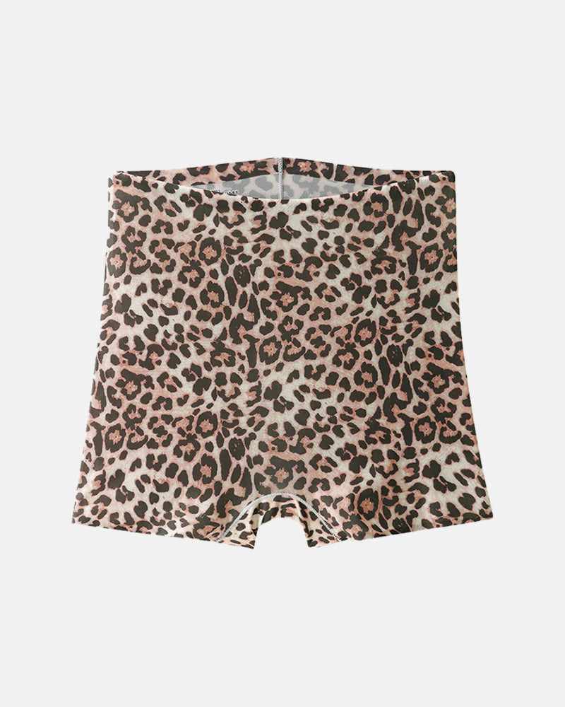 Leopard Seamless Mid-Rise Ice Silk Boyshorts 6-Pack