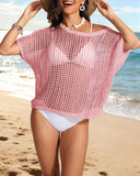 Crochet Hollow-Out Pullover Cover-Up Top