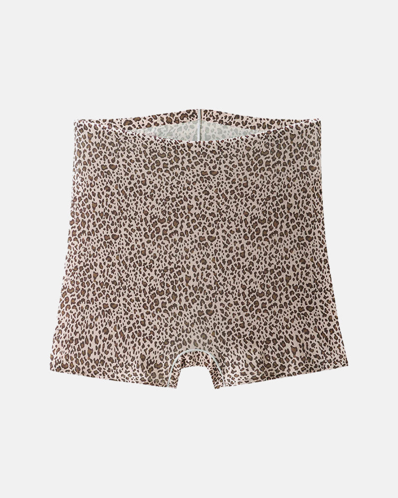 Leopard Seamless Mid-Rise Ice Silk Boyshorts 6-Pack
