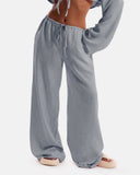 Women's Solid Pocket Pants Wide Leg