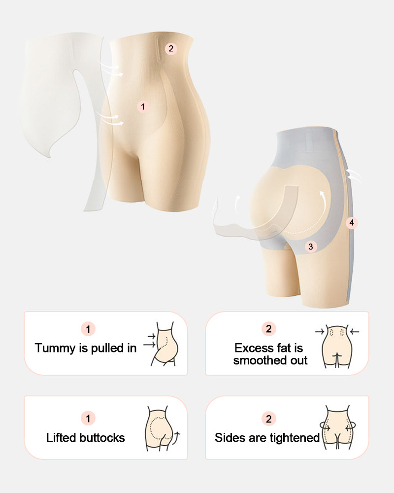 Breathable High Waisted Tummy Control Shapewear Butt Lifting Seamless Shorts