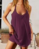 Women's Sleeveless Mini Dress with Built-in Shorts